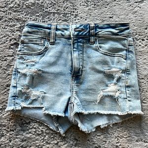 Light blue stretchy denim shorts by American Eagle
